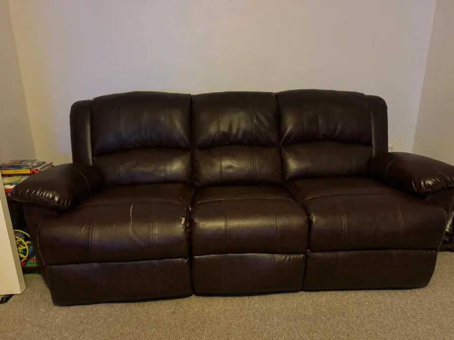 One coffee brown 3seater and one cream 2seater sofas