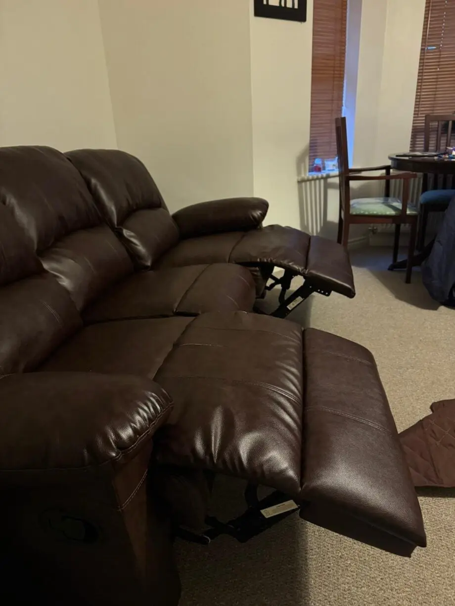 One coffee brown 3seater and one cream 2seater sofas