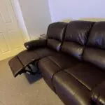 One coffee brown 3seater and one cream 2seater sofas