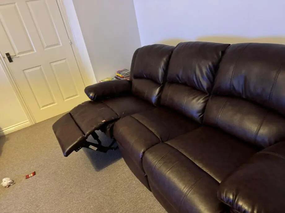 One coffee brown 3seater and one cream 2seater sofas