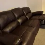 One coffee brown 3seater and one cream 2seater sofas