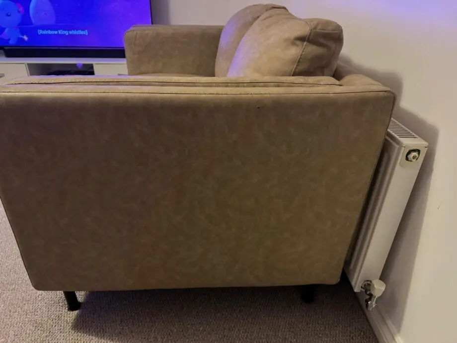 One coffee brown 3seater and one cream 2seater sofas