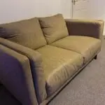One coffee brown 3seater and one cream 2seater sofas