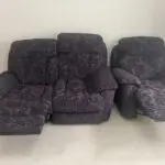 SCS dark purple recliner sofa set (3 seater, 2 seater and armchair)