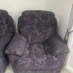 SCS dark purple recliner sofa set (3 seater, 2 seater and armchair)
