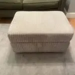 DFS 2 seater sofa and footstool in grey with x2 cushions