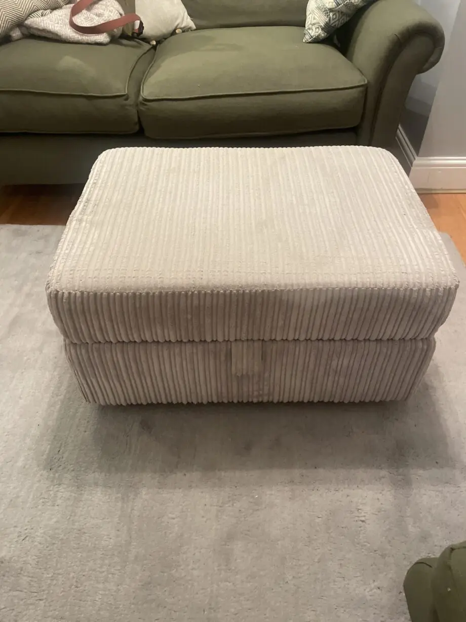 DFS 2 seater sofa and footstool in grey with x2 cushions