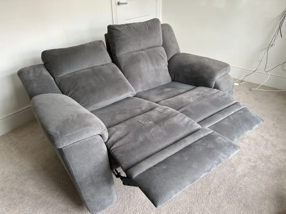 Fabulous Two seater grey electric reclining sofa from DFS