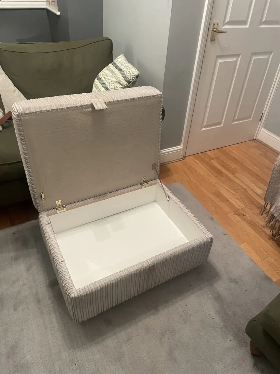 DFS 2 seater sofa and footstool in grey with x2 cushions
