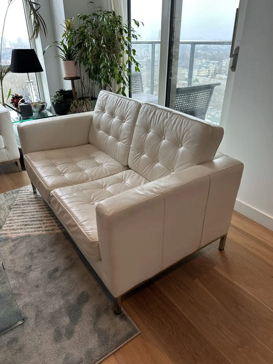 SET OF 2 White IKEA Love Seat 2 Person Sofas GREAT CONDITION