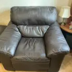 Furniture Village Chocolate Brown Leather Sofa & Chairs