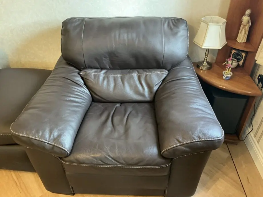 Furniture Village Chocolate Brown Leather Sofa & Chairs