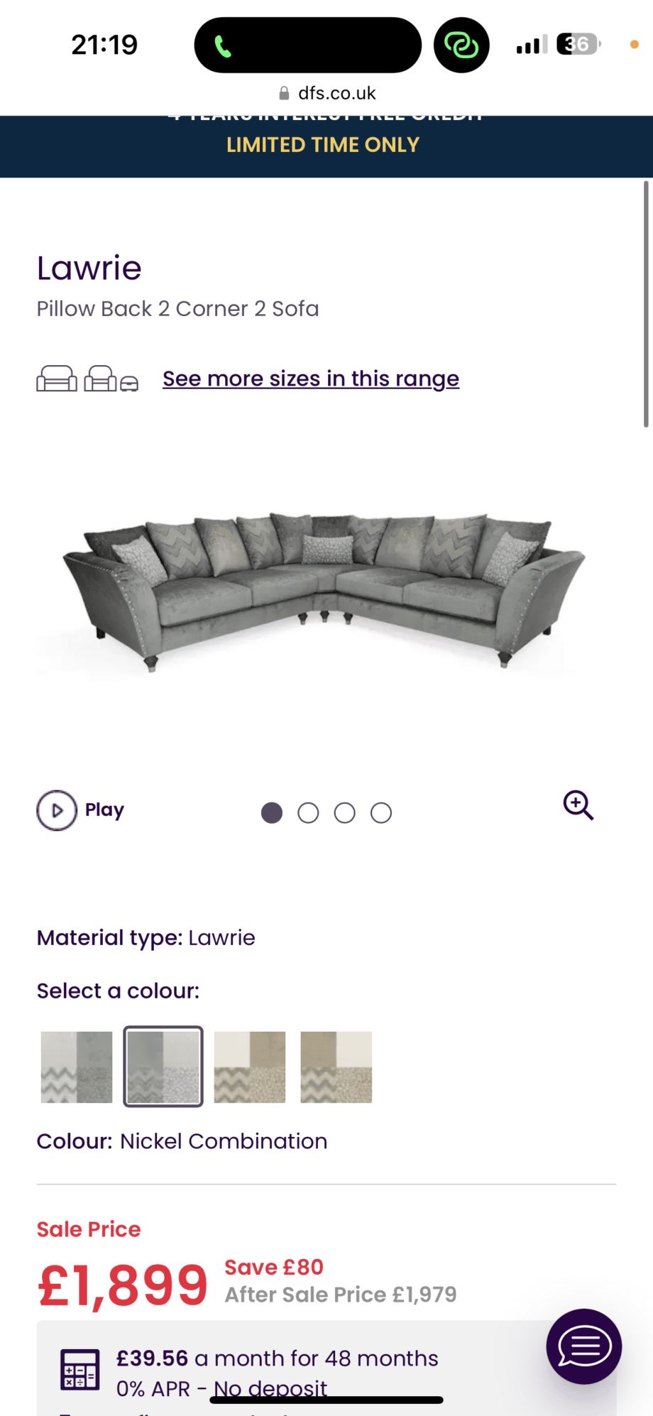 LAWRIE PB SP 2+C+2 SOFA