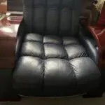 Italian Blue Leather Sofa