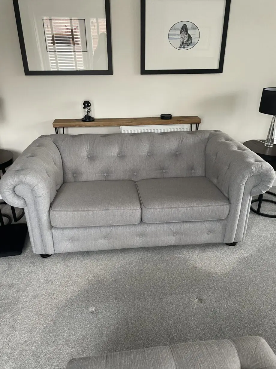 DFS Belair 2 seater sofa and footstool in Ash