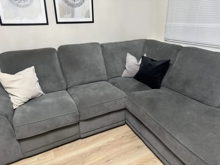 DFS Grey Orka Corner Sofa in Excellent Condition
