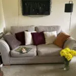 2 Seater beige Sofa bed