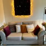 2 Seater beige Sofa bed
