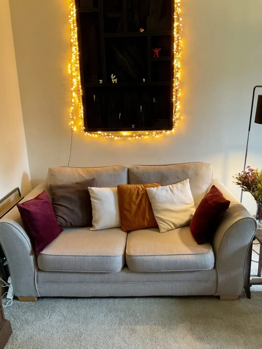 2 Seater beige Sofa bed