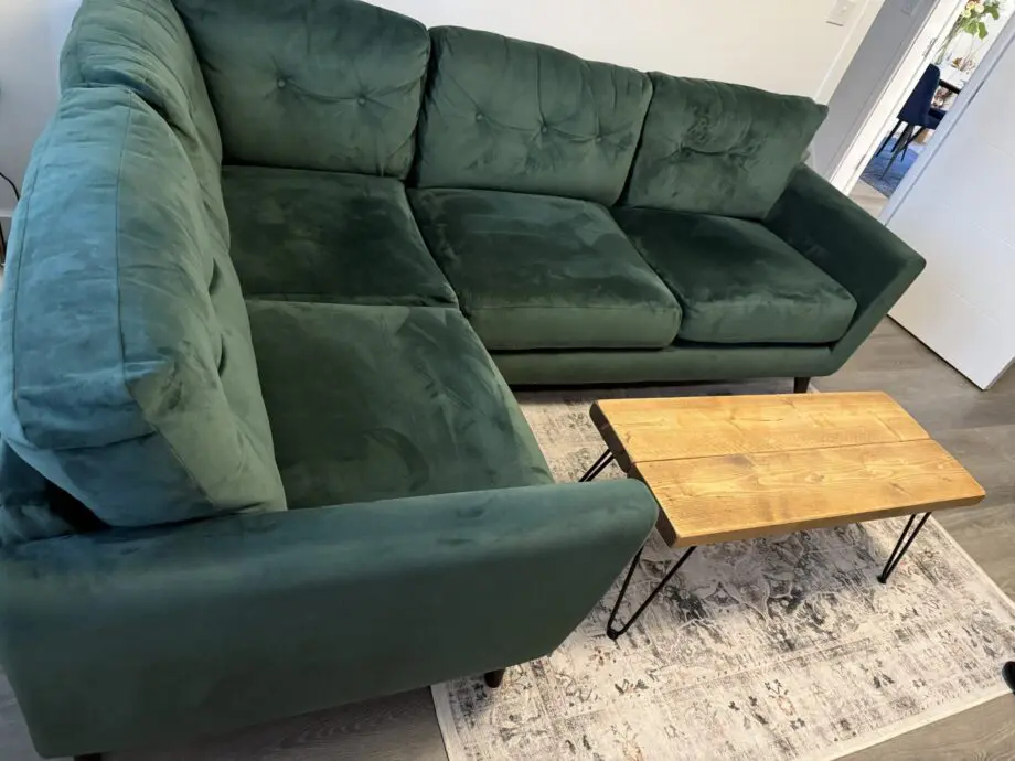 SCS Holly (Dark Green) 4 Seat Suede Corner Sofa