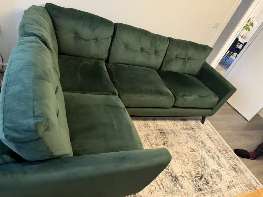 SCS Holly (Dark Green) 4 Seat Suede Corner Sofa