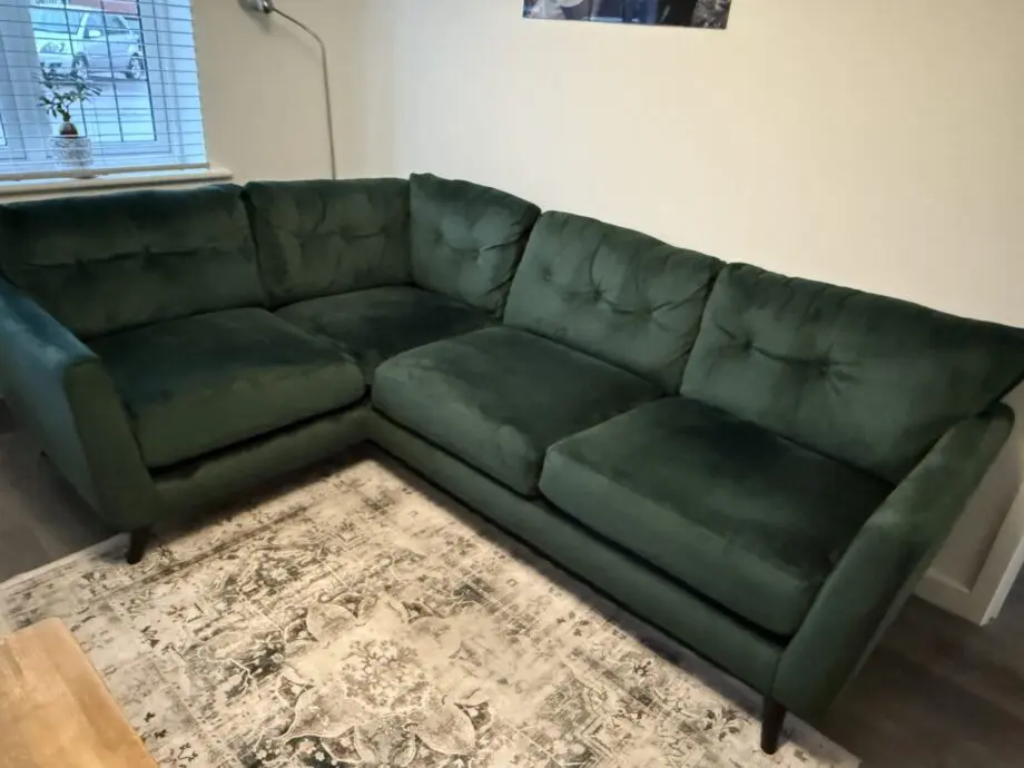 SCS Holly (Dark Green) 4 Seat Suede Corner Sofa