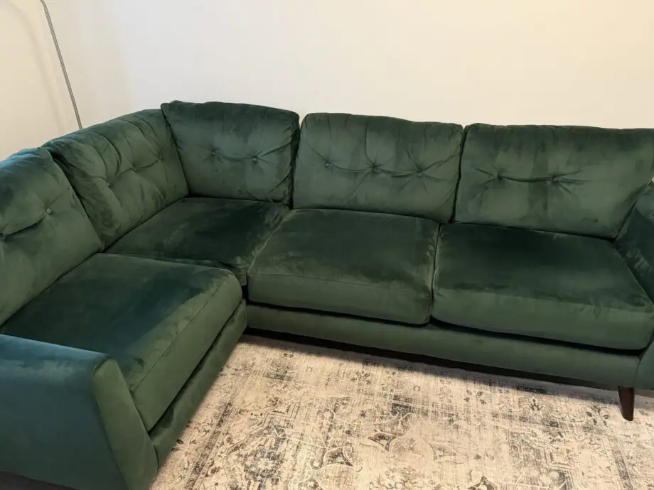 SCS Holly (Dark Green) 4 Seat Suede Corner Sofa