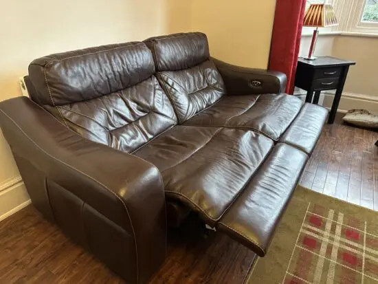 DFS Reclining Sofa 2 seat in Chestnut
