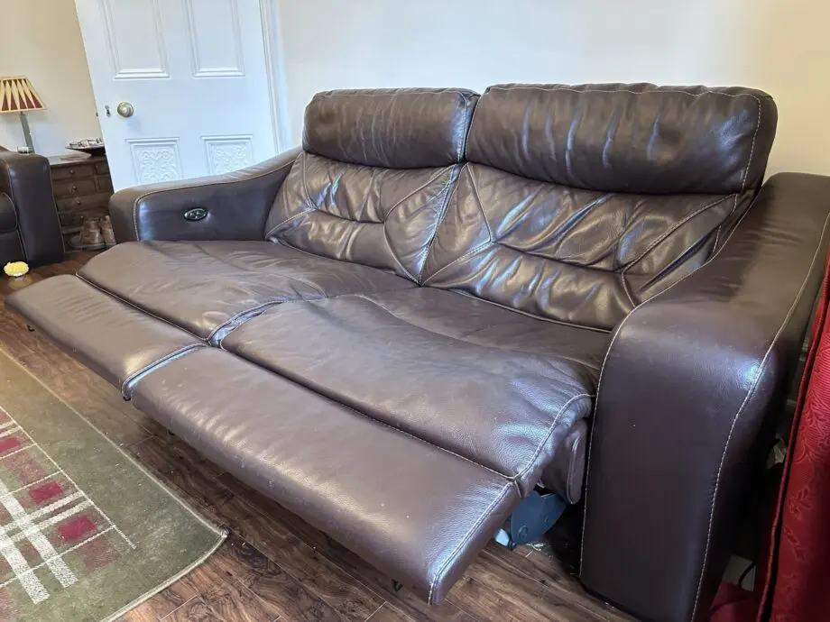 DFS Reclining Sofa 2 seat in Chestnut