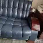 Italian Blue Leather Sofa