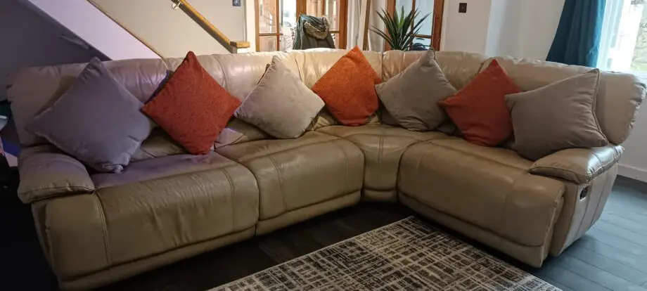 Harvey's Cream Leather Corner Sofa
