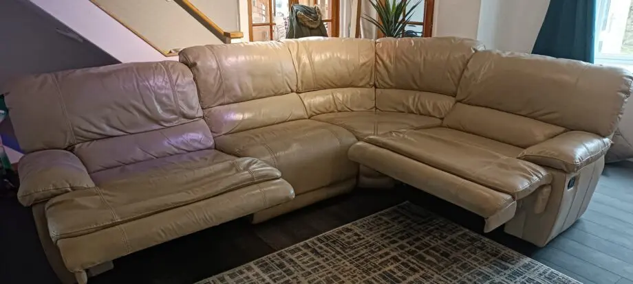 Harvey's Cream Leather Corner Sofa