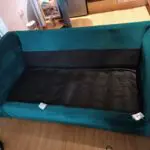 Teal velvet sofa