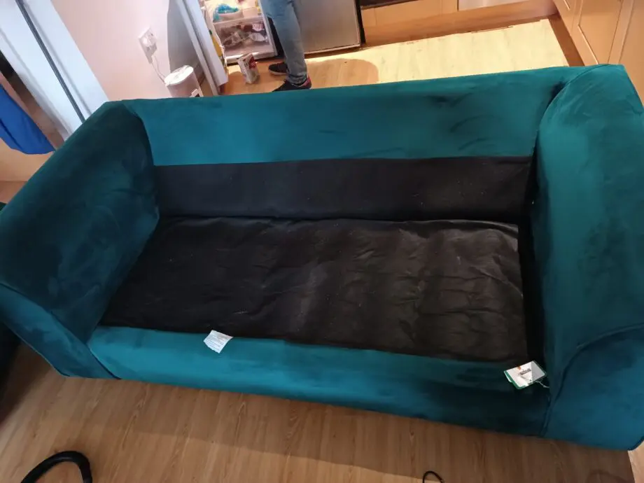 Teal velvet sofa