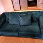 Teal velvet sofa