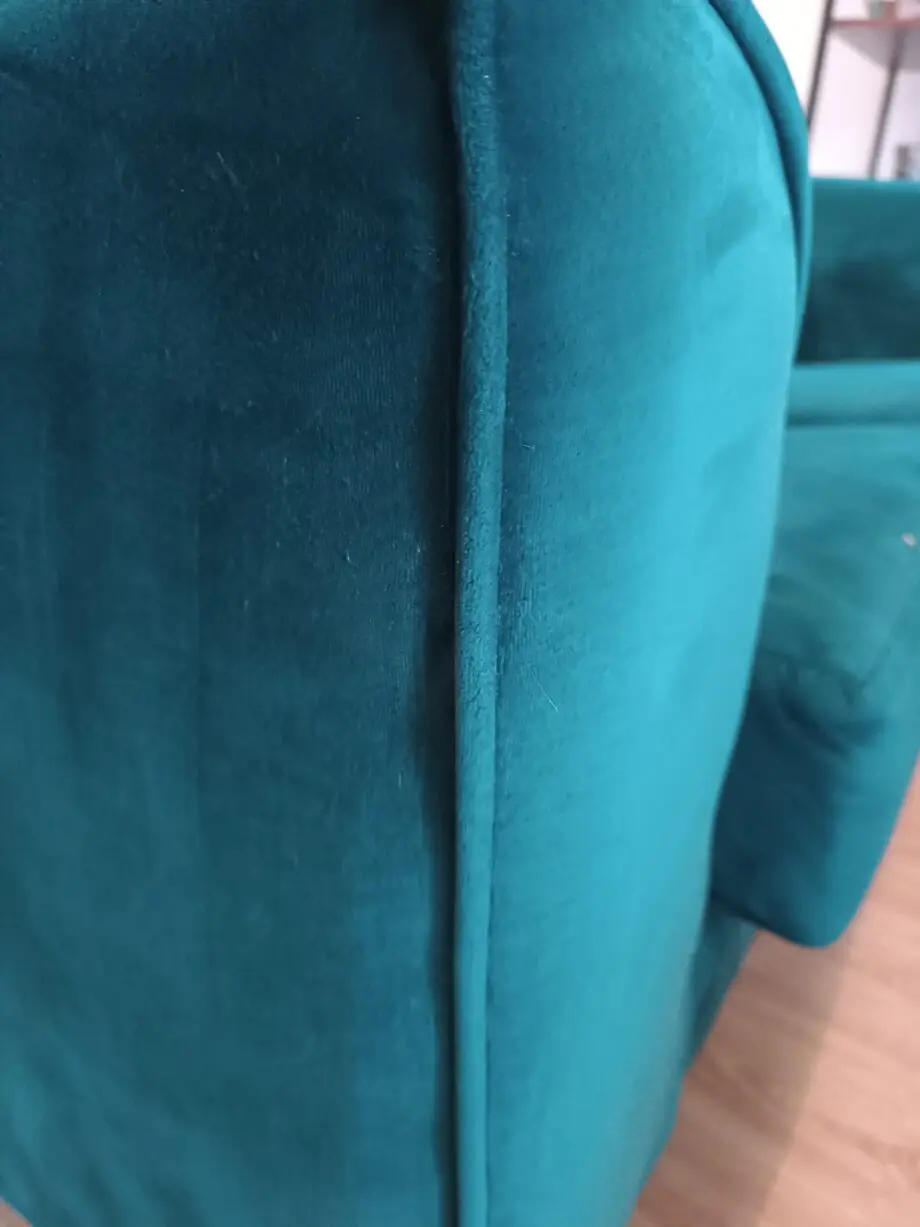 Teal velvet sofa