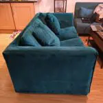 Teal velvet sofa