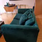 Teal velvet sofa