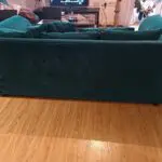 Teal velvet sofa