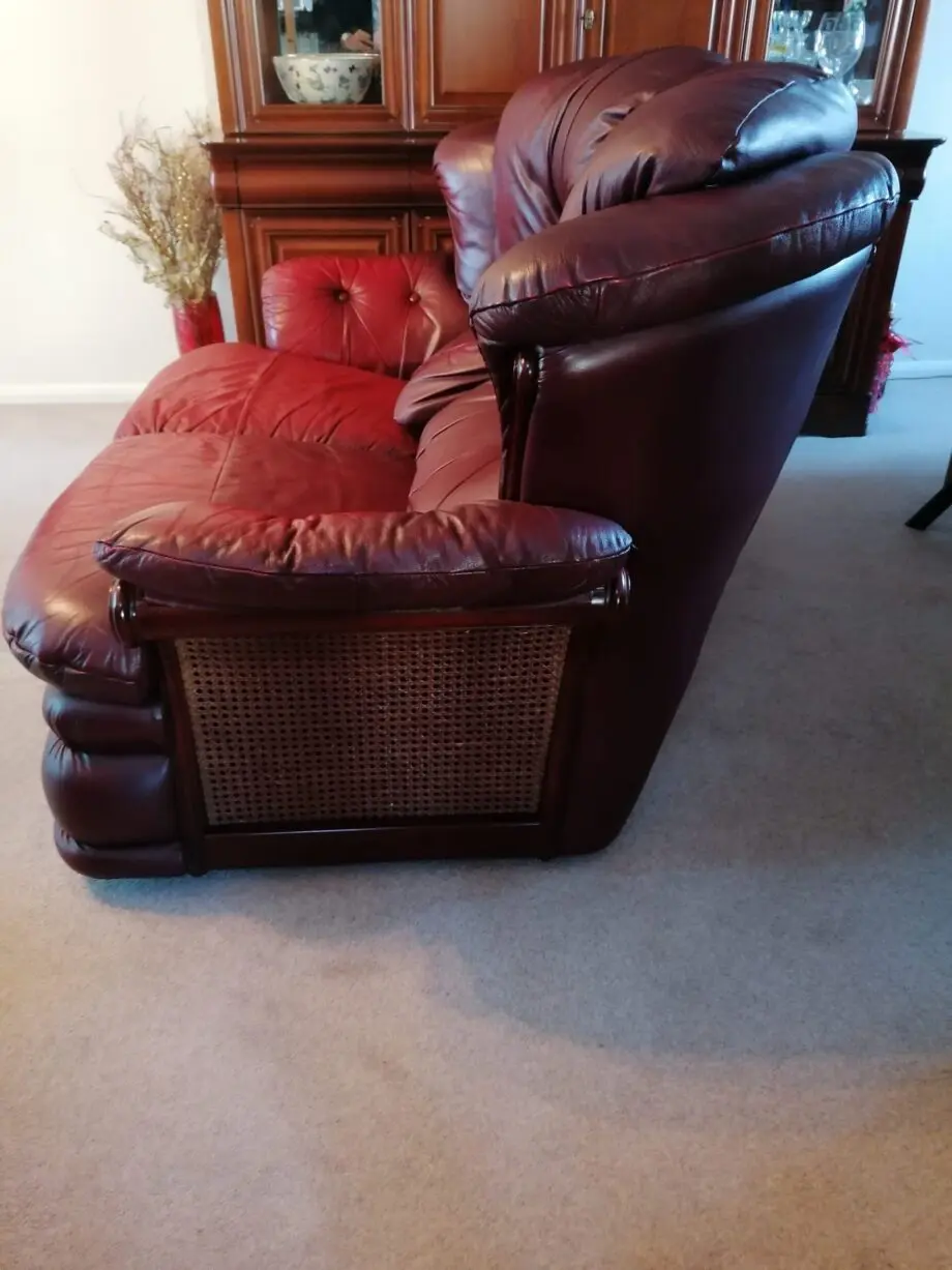 Orlando 2 seater maroon leather sofa