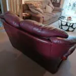 Orlando 2 seater maroon leather sofa