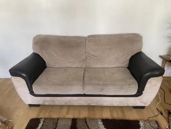 Two brown/beige sofa sets.