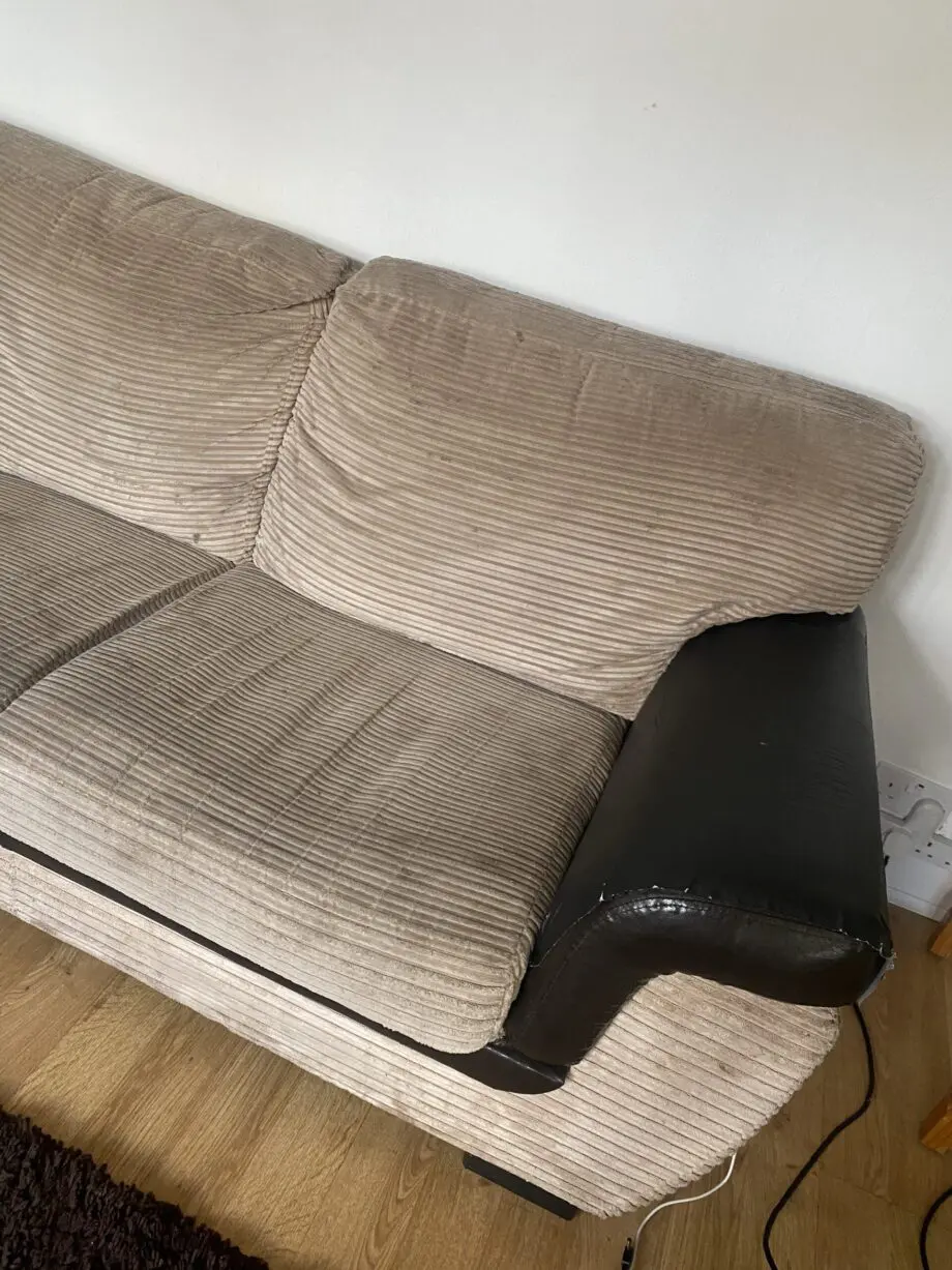 Two brown/beige sofa sets.