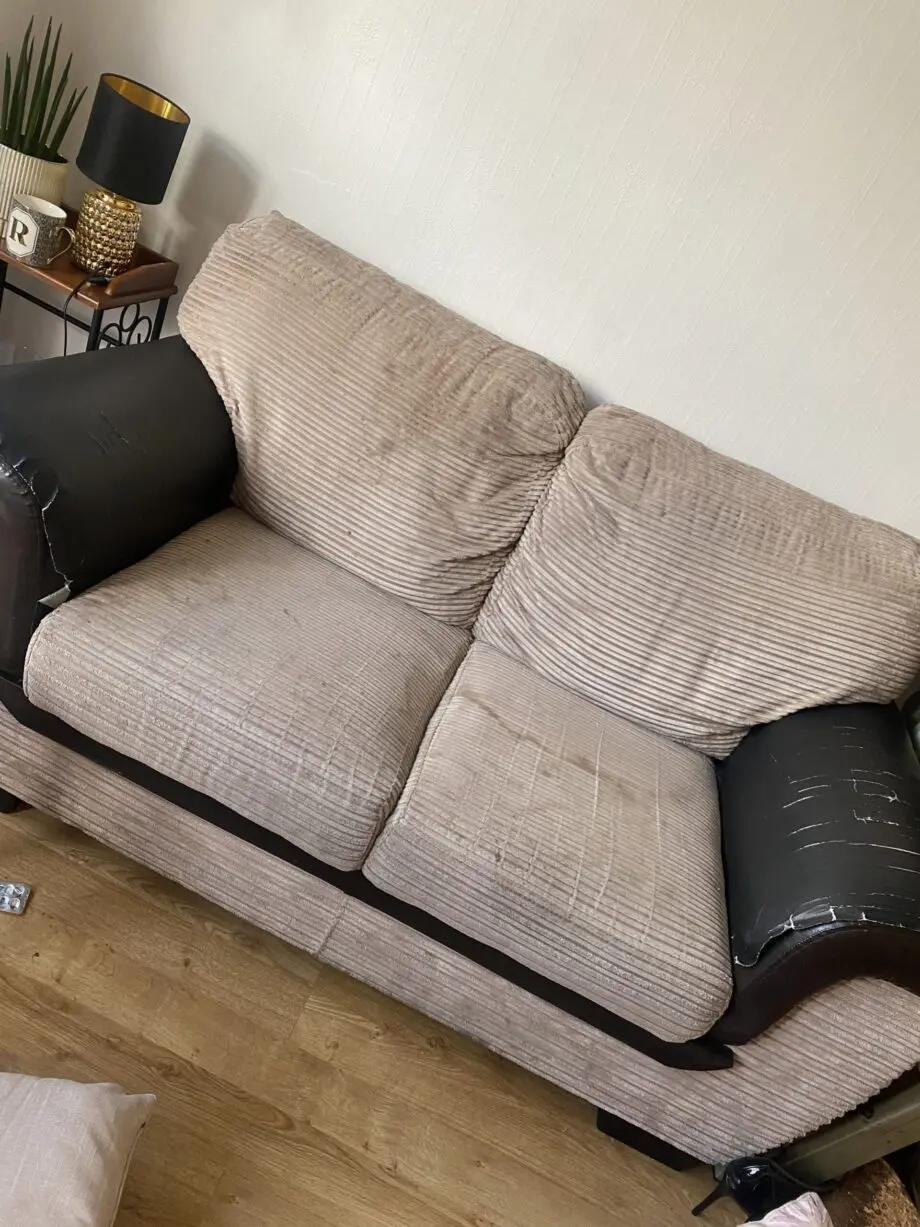 Two brown/beige sofa sets.