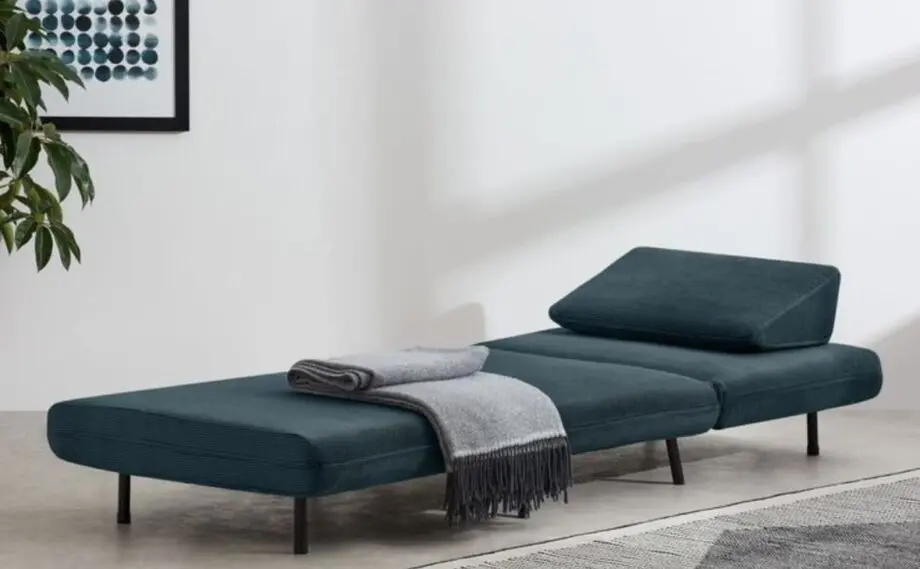 Kahlo Single Seat Sofa Bed, Teal Corduroy Velvet from Made.com