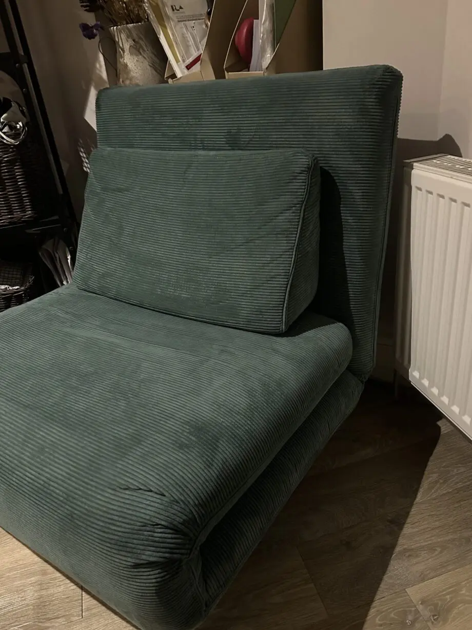 Kahlo Single Seat Sofa Bed, Teal Corduroy Velvet from Made.com