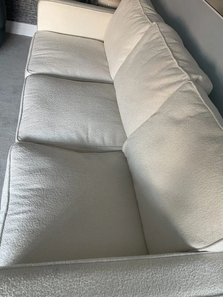 Modern Boucle Sofa 3 Seater with Armrests, Off-White