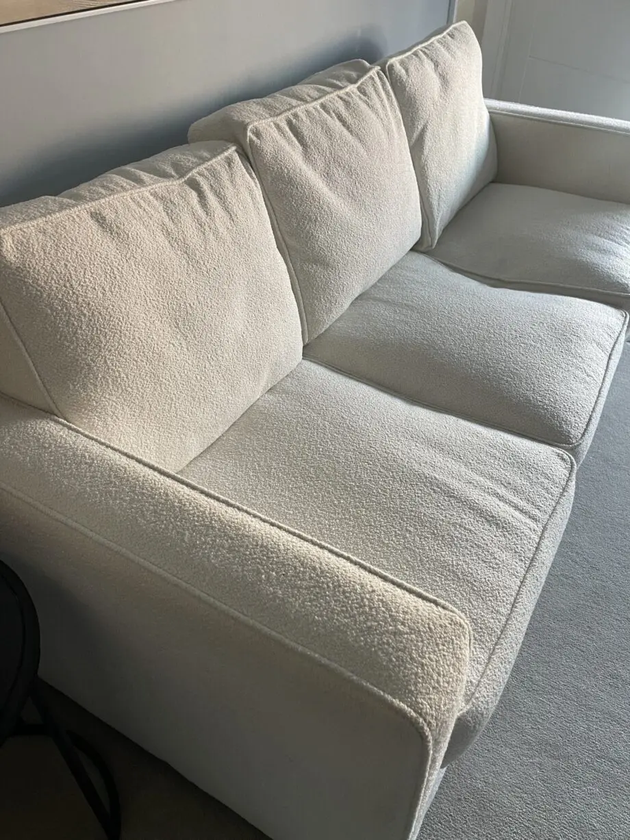 Modern Boucle Sofa 3 Seater with Armrests, Off-White