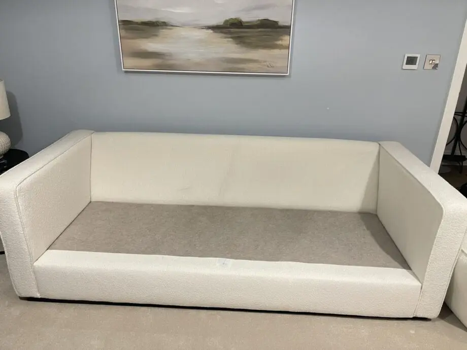 Modern Boucle Sofa 3 Seater with Armrests, Off-White