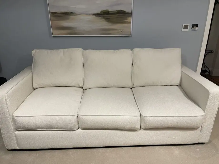Modern Boucle Sofa 3 Seater with Armrests, Off-White